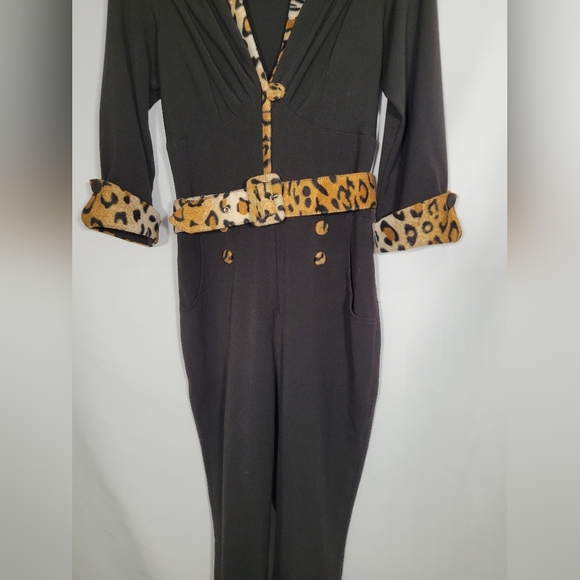 Miss Candyfloss Leopard Trim Jumpsuit - Picture 5 of 10